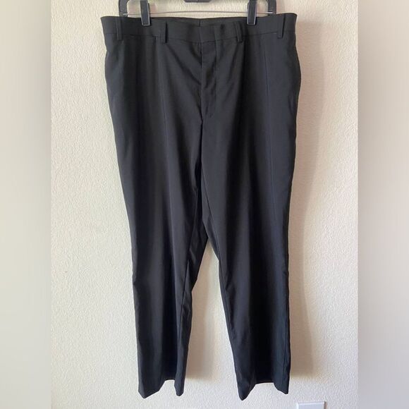 Lauren Ralph Lauren Men’s Dress Pants Black Slim Fit 100% Wool 36W x 30L Preppy - Picture 1 of 4